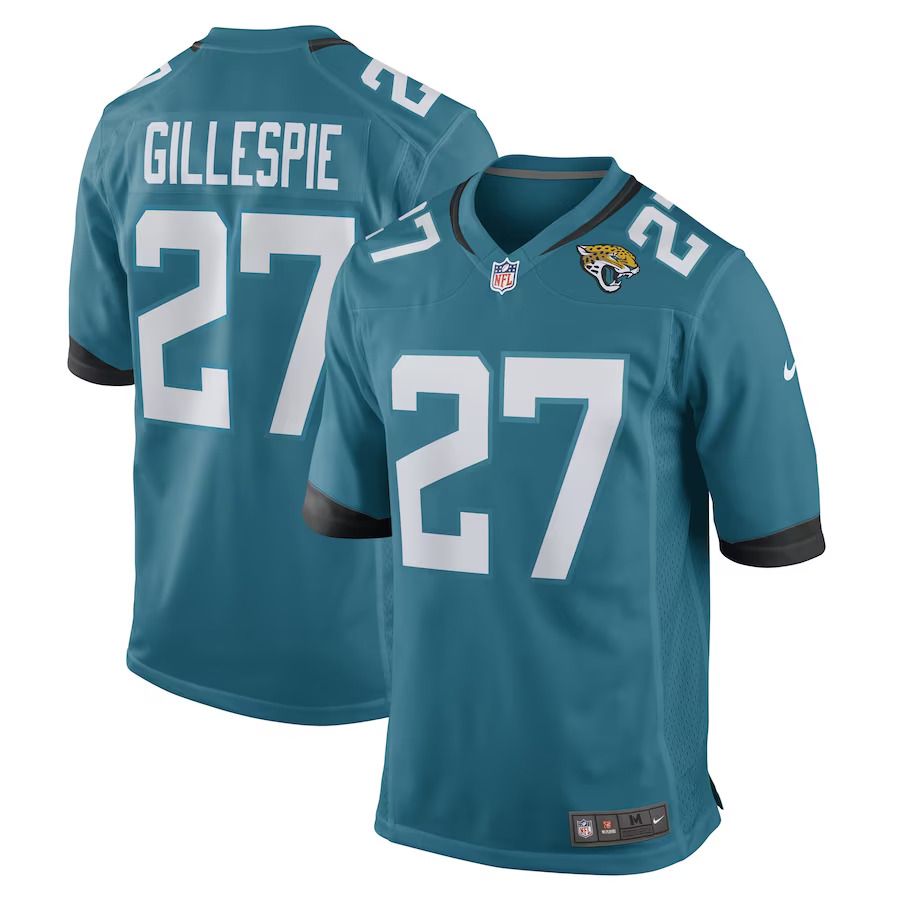 Men Jacksonville Jaguars 27 Tyree Gillespie Nike Teal Game Player NFL Jersey